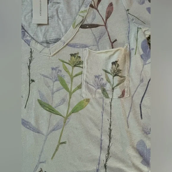Anthropologie t.la Floral 3/4 sleeve T-shirt (size xs) NWT - Picture 8 of 13